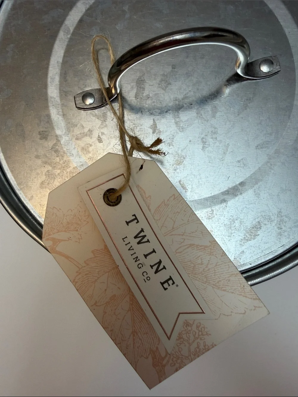 NWT Twine Living Co Galvanized Metal Ice Bucket with Lid & Side Handles